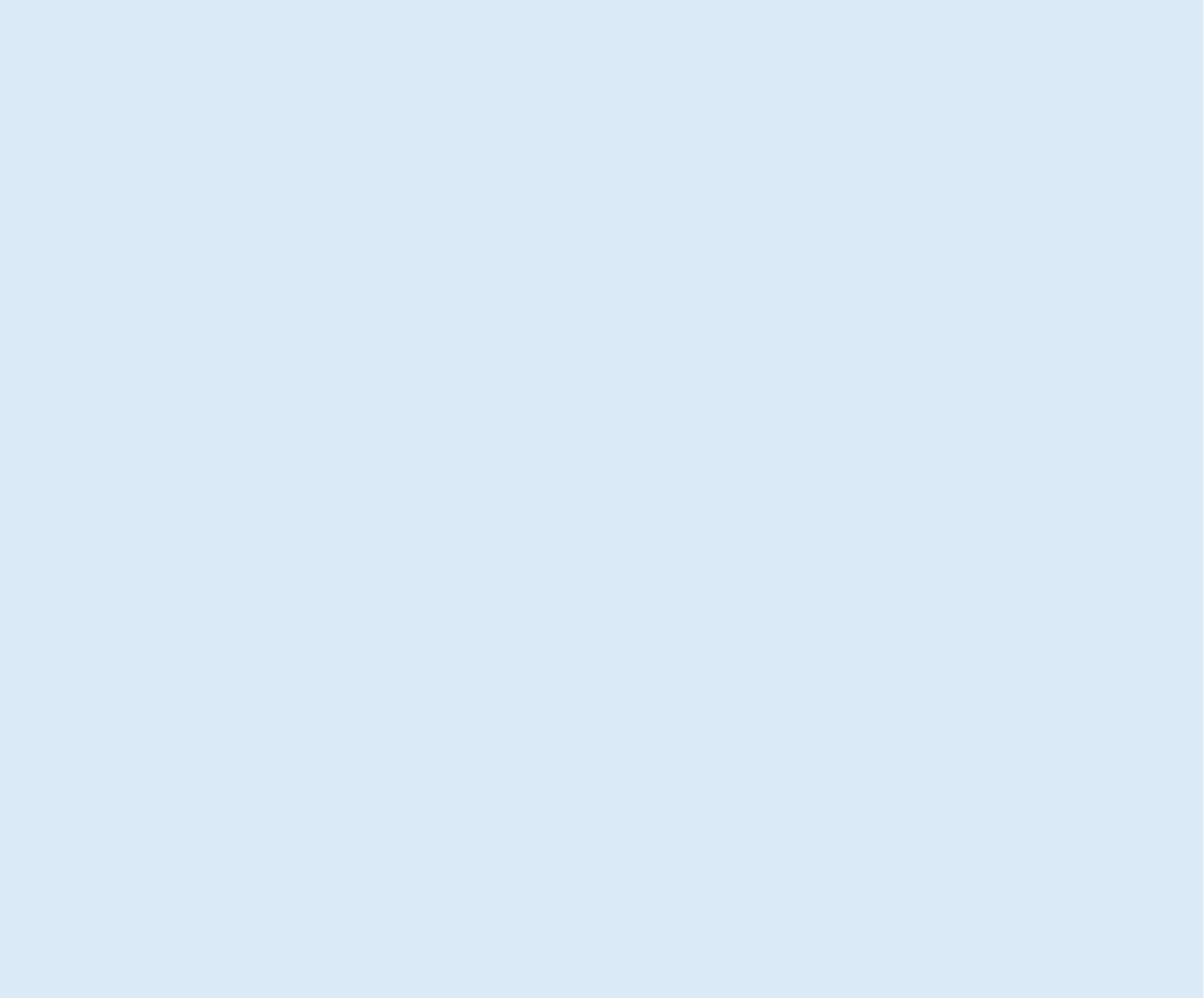 A plain light blue background.