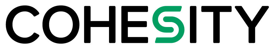 The Cohesity logo, featuring the company name in black with a distinctive green, stylized 'S'.